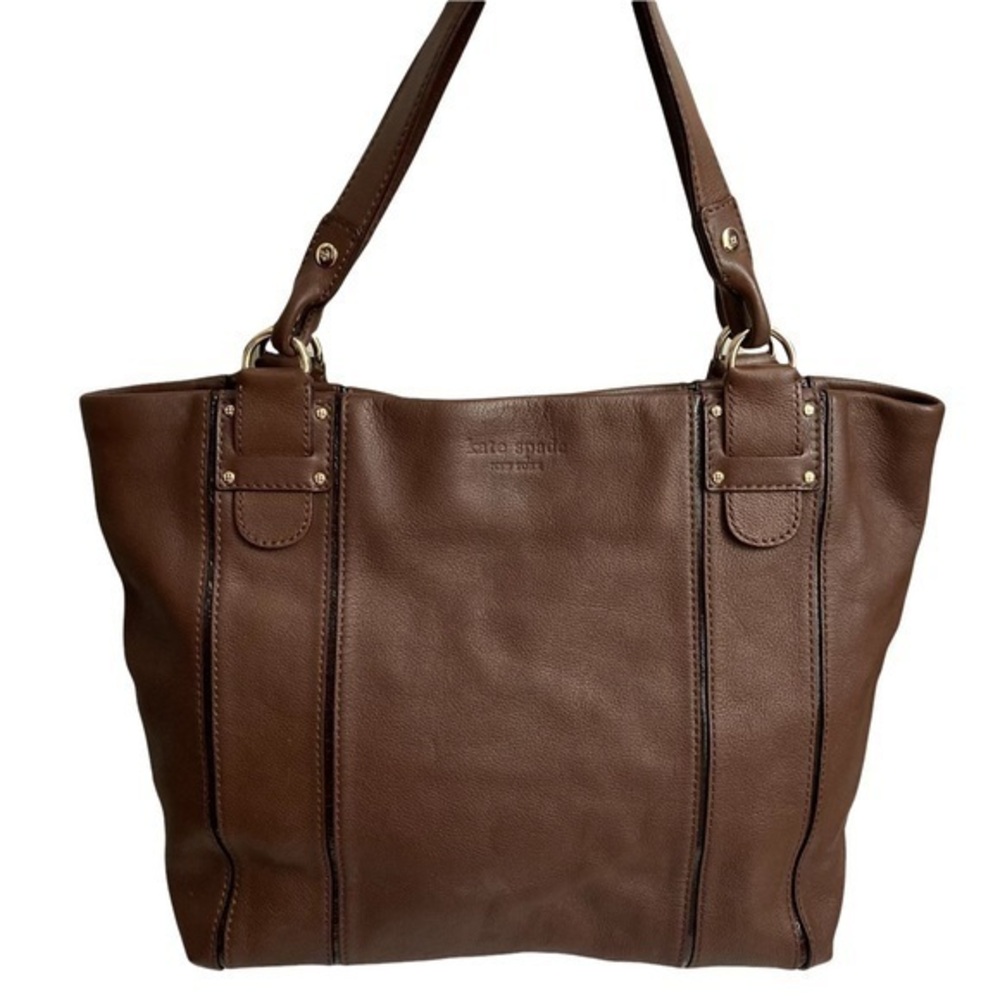 Kate spade vintage large brown leather tote bag